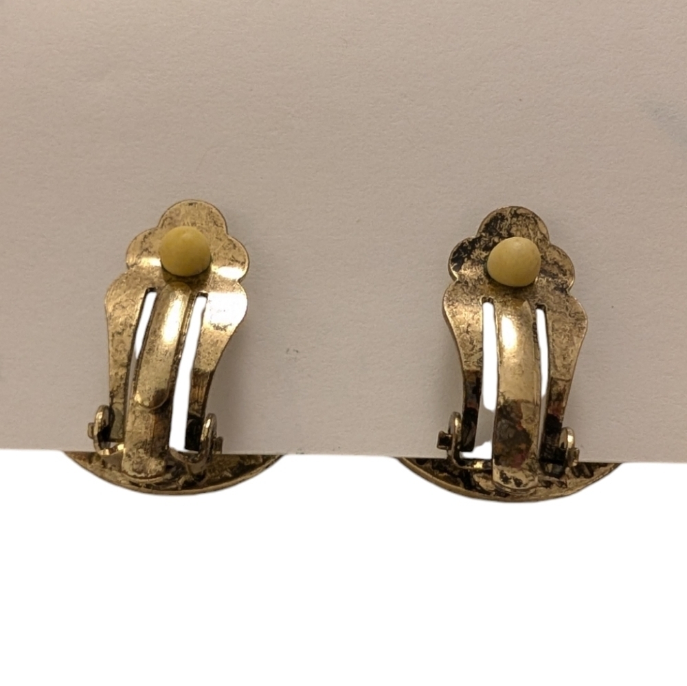 Ruby Red Square Clip-On Retro Vintage Sparkling H… - image 5